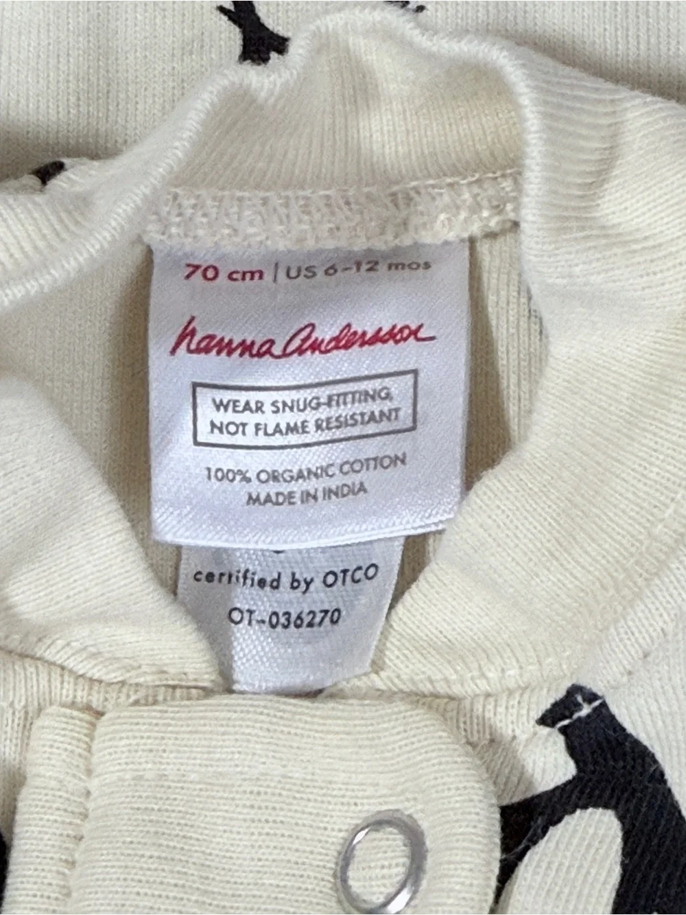 Hanna Andersson Cream One-Piece with Penguin Print size 6-12 month